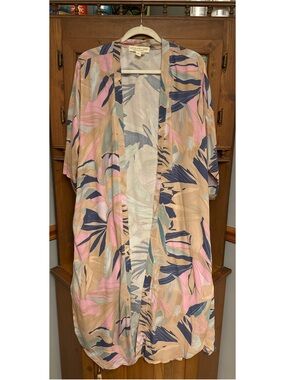 Saltwater Luxe Pastel Waves Banks Midi kimono  Robe OS